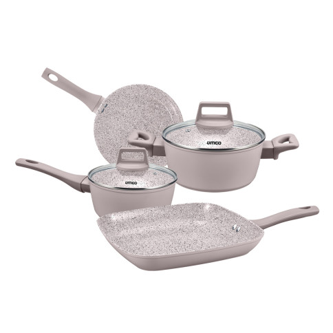 Juego de Ollas UMCO Rosewood Ceramic de 6 Piezas para Inducción y gas