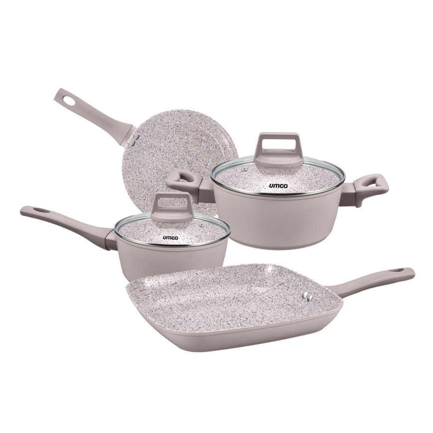 Juego de Ollas UMCO Rosewood Ceramic de 6 Piezas para Inducción y gas