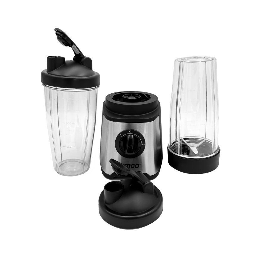 Licuadora Personal Nutri Mix UMCO 300W | 2 Vasos de 750 ml, Cuchillas para Hielo y Tapas de Viaje