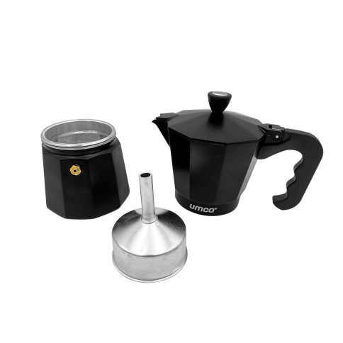 Cafetera Moka Express UMCO Negra 450 ml | Café Italiano con Aroma y Sabor Intenso