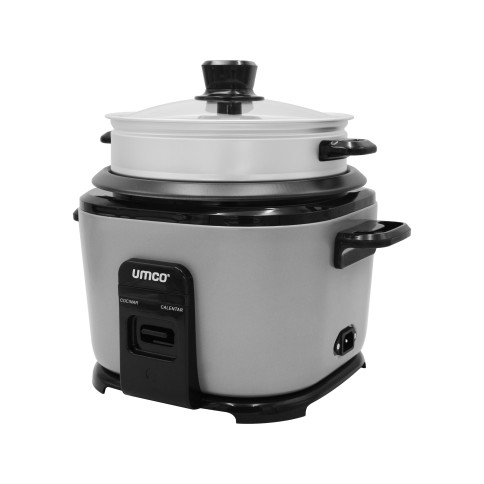 Olla Arrocera Eléctrica UMCO 1.8 Litros Gris con Vaporera | Antiadherente 700W
