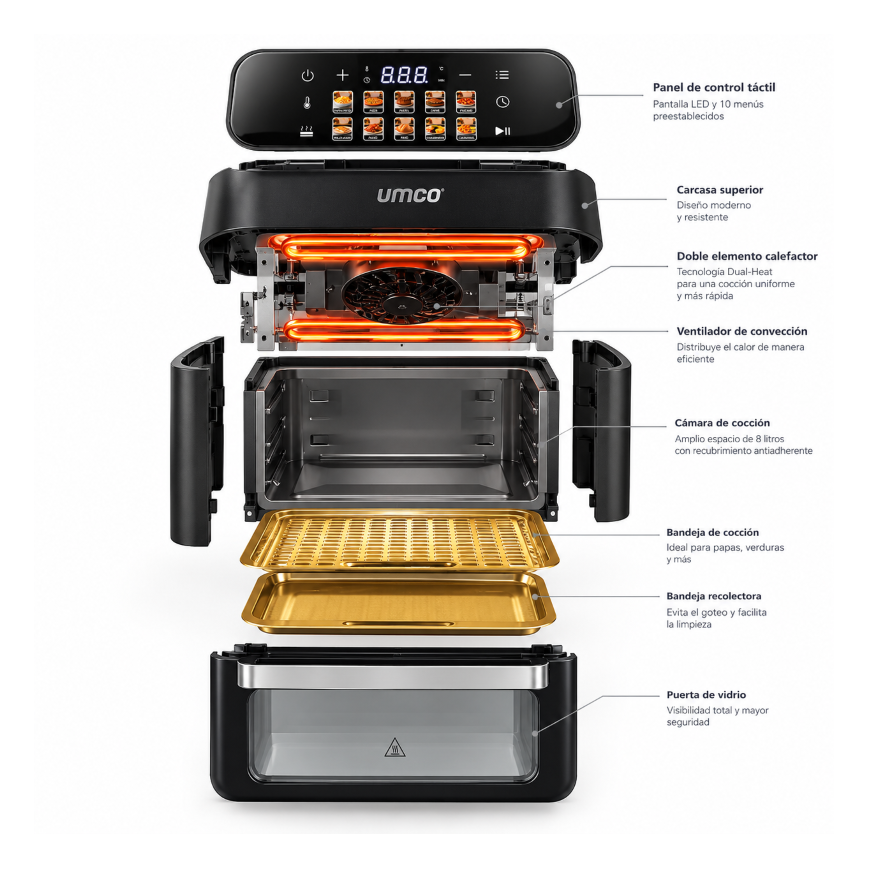 Horno Air Fryer Smart 10 Litros | Freidora de Aire Digital
