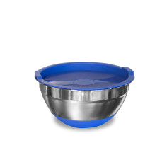 BOWL DE ACERO CON BASE DE SILICONA Y TAPA PLASTICA UMCO