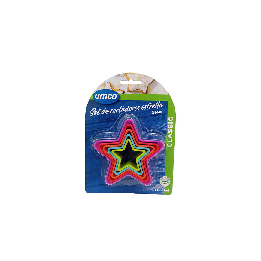 SET DE CORTADORES TIPO ESTRELLA 5 PIEZAS UMCO