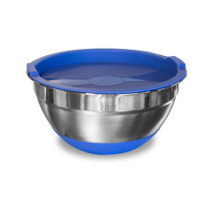 BOWL DE ACERO CON BASE DE SILICONA Y TAPA PLASTICA UMCO
