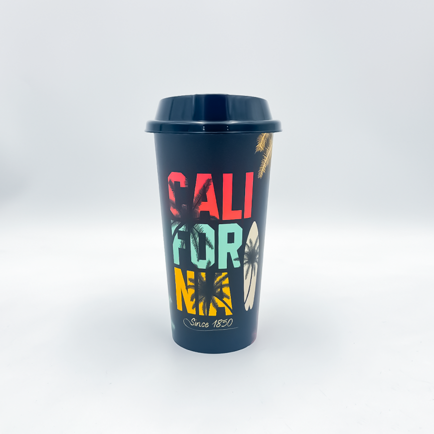 VASO DECORADO CON TAPA 550ML JAGUAR