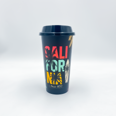 VASO DECORADO CON TAPA 550ML JAGUAR