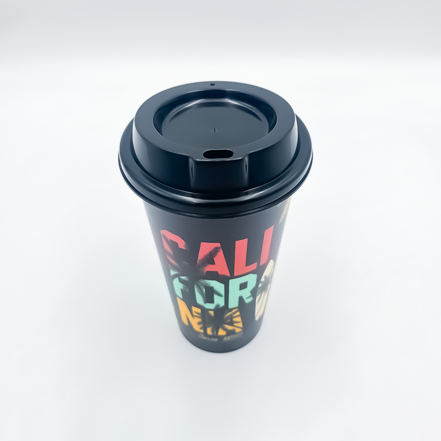 VASO DECORADO CON TAPA 550ML JAGUAR