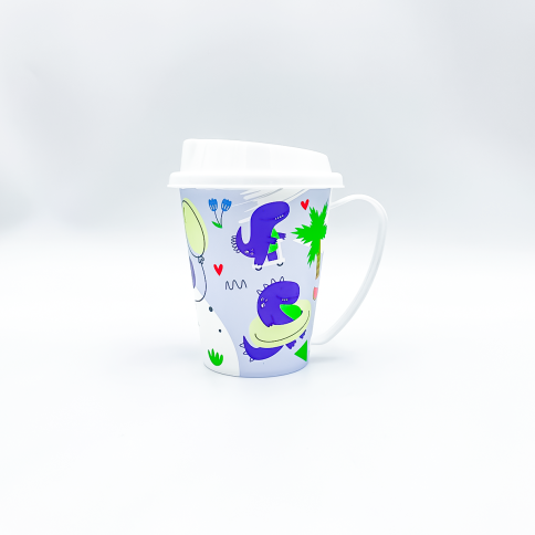 TAZA DECORADA 360ML CON TAPA JAGUAR