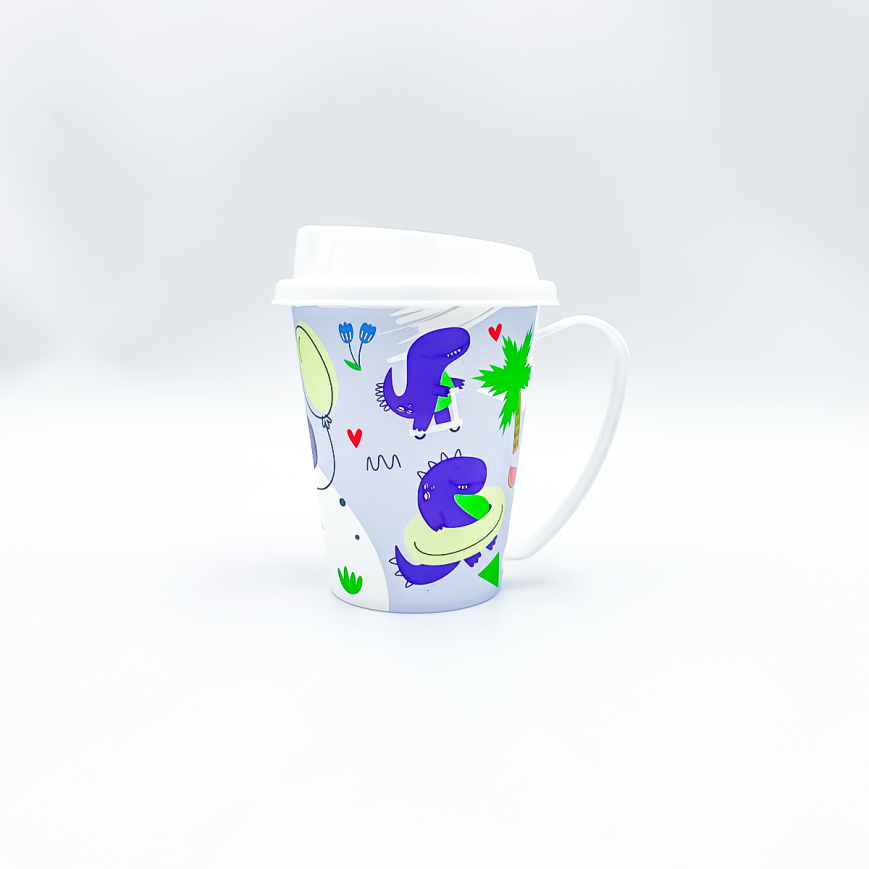 TAZA DECORADA 360ML CON TAPA JAGUAR