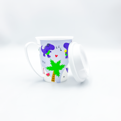 TAZA DECORADA 360ML CON TAPA JAGUAR